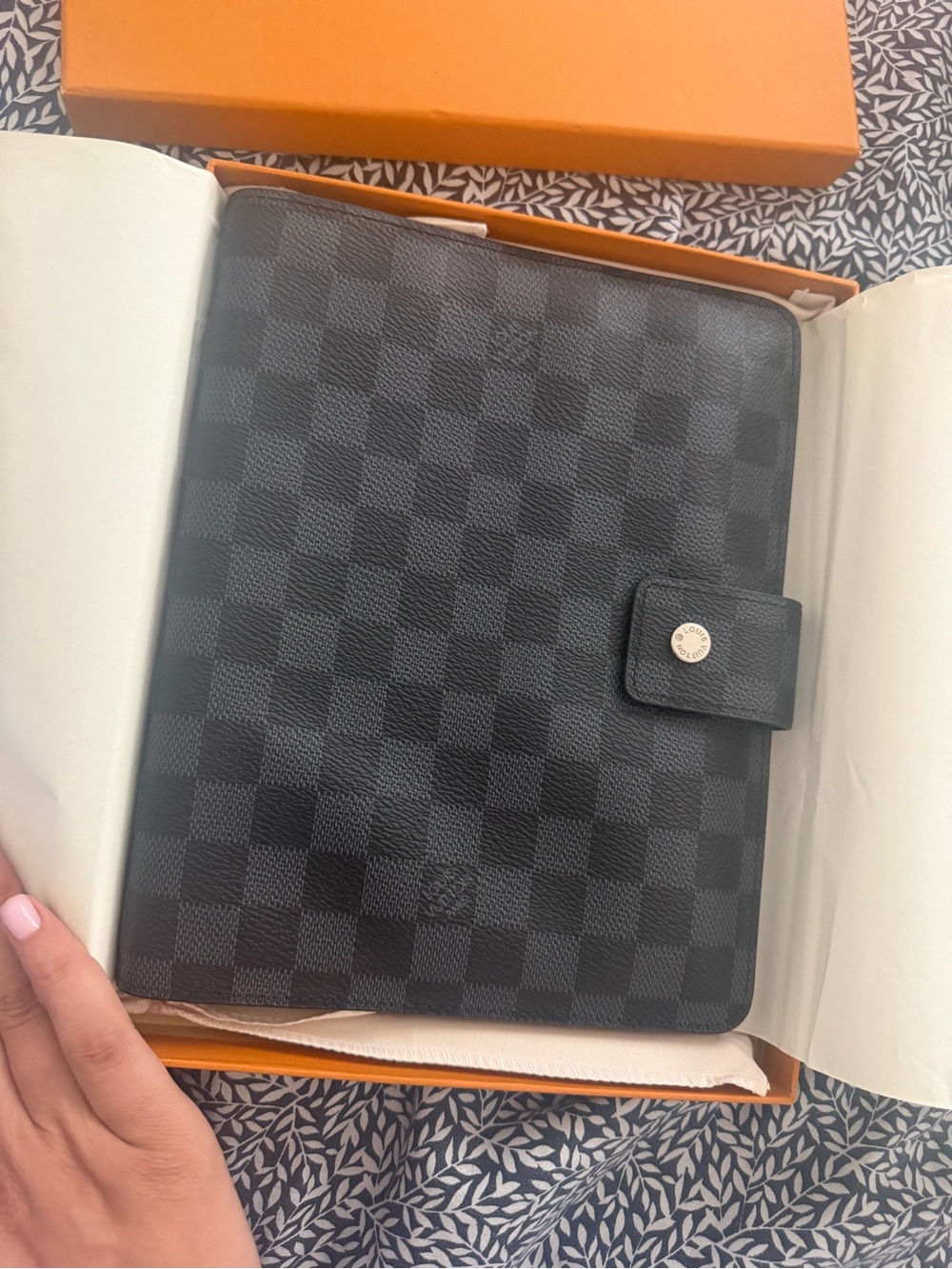 Louis Vuitton Black Damier Graphite Notebook Folio